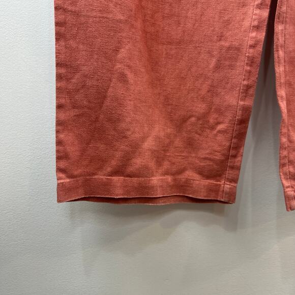 Soft Surroundings Pink Elastic Waist 100% Linen Pull On Straight Leg Pants Sz XL - Picture 3 of 5